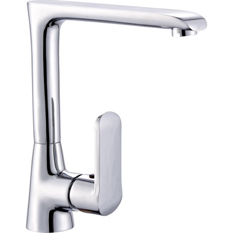 Miscelatore monoforo ottone per lavello cucina amsterdam erogazione orientabile finitura- cromo lucido - confezione 1