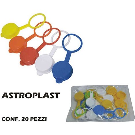 Tappi bottiglia con collarino confezione 20 pezzi colorati astro
