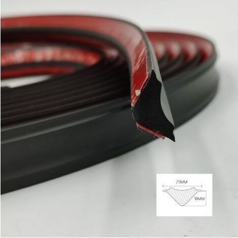 5 Mètres Garniture de moulure flexible,Bandes de Calfeutrage,Auto-adhésif,Pour Coins de Baignoire,Toilettes,Comptoirs,Plinthe,Bord du Sol et du Carrelage,25mm Noirdengyank (1/4)