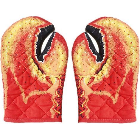 Gants De Cuisine - Coton - Modèle Extra Long - Antidérapants - Résistants À La Chaleur - Pour Four Et Micro-ondes - 2 Pièces (1/5)