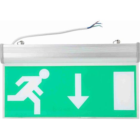 Panneau indicateur sortie de secours LED pour évacuation urgence, pour commerce hôtel restaurant (1/5)