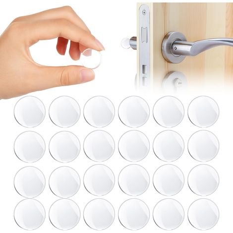 Butée de Poignée de Porte Murale,6PCS Butée de Porte Adhésive Transparentes Butoirs de Porte en Silicone avec Puissant Stop Porte pour Portes De Placard, Cuisine,Salle De Bain,Bureau