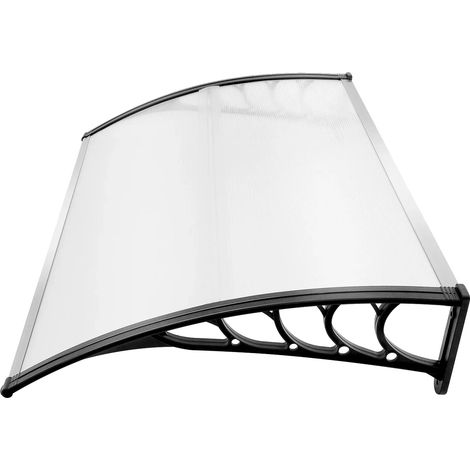 Auvent pare-soleil, polycarbonate transparent, monté au mur, Clair (1/2)