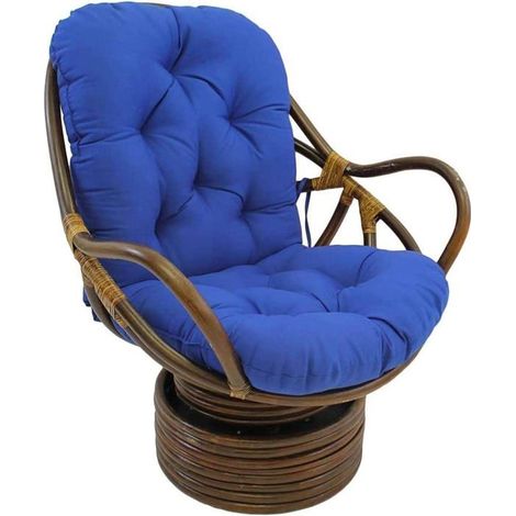 Coussin pour fauteuil à bascule - MICH - Lavable - 122x61x13 cm - Bleu - Usage intérieur/extérieur - Polyvalent (1/5)