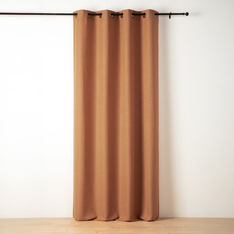 Rideau tamisant aspect flammé Marron Brun 140x240 cm