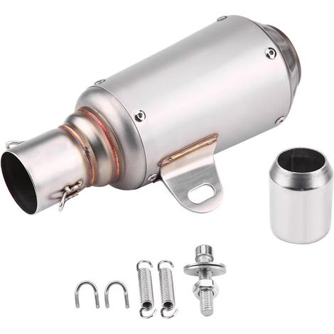Tuyau d'échappement de moto, tuyau d'échappement universel de tuyau d'échappement embout de tuyau de queue en acier inoxydable pour la plupart des motos avec des modèles de 51mm de diamètre(Titane) (1/5)