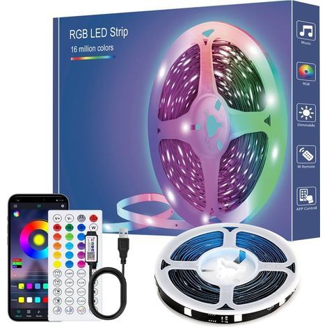 1M TV LED Strip, LED Backlight with Music Sync for 32-45 inch TV with Remote Control and APP Control, Color Changing RGB Light Strip for Home Theater (1/5)