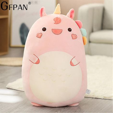 Kawaii Plüschtierkissen, großer Dinosaurier, Shiba Inu, Plüschmaus, Hasenpuppe, Mädchenbett/Babybett – 60 cm – Einhorn