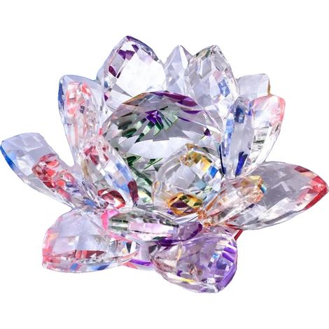 Decorazione a forma di fiore di loto, in cristallo, regalo decorativo, multicolore (1/2)