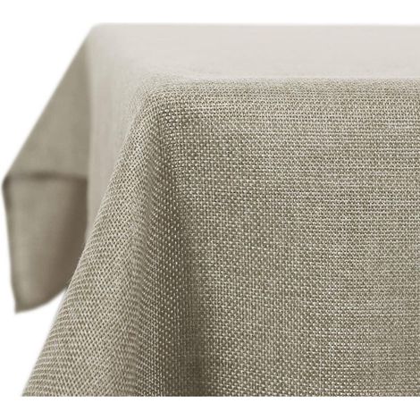 Tischdecke Leinenoptik 130x200 cm Wasserabweisend Rechteckig für Küche & Esstisch (1/5)
