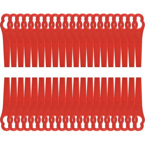 LaBlanc – 120 Stück rote Rasenkantenmesser, 8,3 cm lange Ersatzklingen aus Kunststoff, Rasenkantenmesser für Garten und Rasen, Rasentrimmer (1/5)