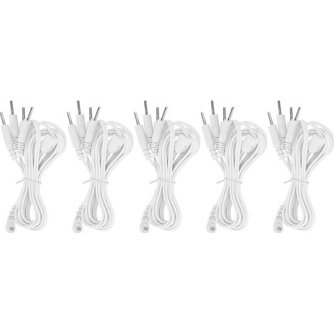 Lot de 5 câbles électrodes DC2.5mm 1.2m 4 en 1 à broches pour appareil TENS et machine de physiothérapie (1/5)