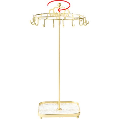 Porte-bijoux à rotule démontable, modèle Léger Luxe, avec socle royal doré, idéal pour présentations chic (1/5)