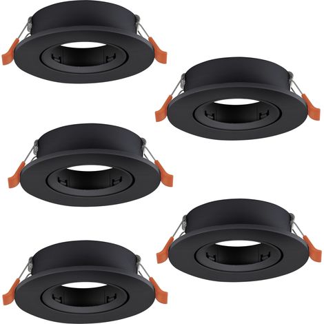 Faretto Incasso Moderno Barranco Gu10 Plastiche Nere 5 Luci Gu10 Ip20 (1/2)