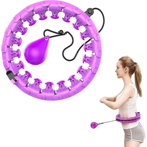 Cerceau de hula-hoop lesté intelligent avec une balle rotative automatique, 24 sections détachables, pour l'entraînement des abdominaux et de la taille. (1/5)