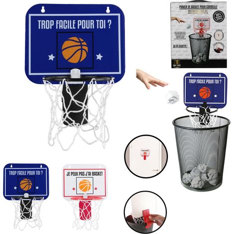 Mister Gadget MG3087 Panier de Basket pour Corbeille à Papier Blanc ou Bleu Plastique H24,7 x 18,5 x 20 cm (1/5)