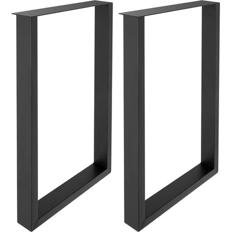 Tischbeine, Metallbeine, Tischgleiter, modern, industriell, Tragkraft: 200 kg, Tischfußplatte für Esszimmer, 50 x 7 x 71 cm, schwarz