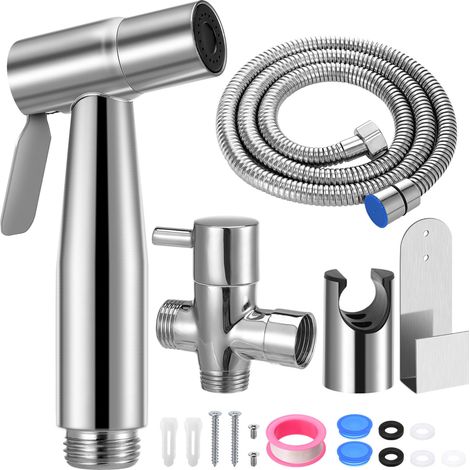 Handbrause/Bidet-Sprayer für WC – Edelstahl-Duschkopf mit G1/2 Ventil, ideal für Windeldusche & Tierbad