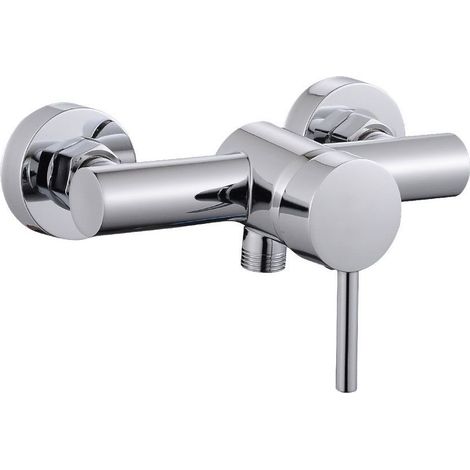 Rubinetto per bagno ultra moderno cromato lucido miscelatore orientabile per cabina doccia (1/4)