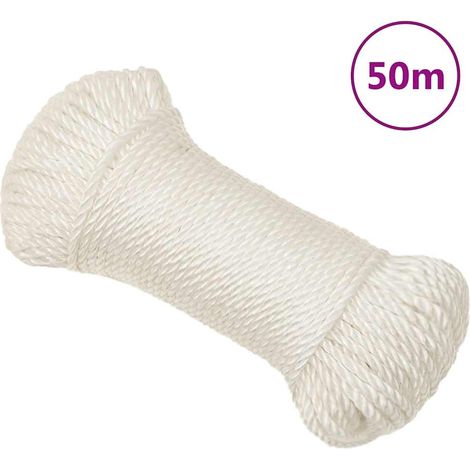 vidaXL Corda da Lavoro Bianca 8 mm 50 m in Polipropilene