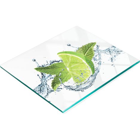 Pizarra decorativa multifuncional de vidrio para cocina, color lima, 60x52 cm. (1/5)