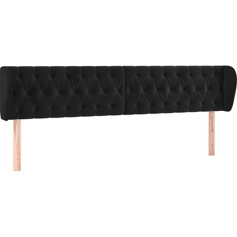 Maison Exclusive - Cabecero de terciopelo negro 183x23x78/88 cm (1/5)