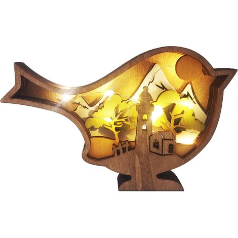 Ornement En Bois De Pâques - Papillon Poule Lapin Oiseau - Décoration De Bureau Et Intérieur - 4 Pièces (1/5)