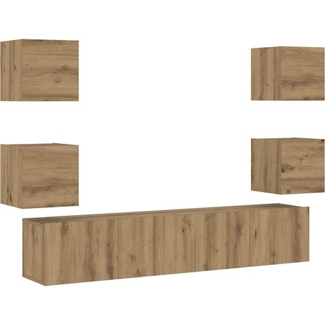 Meubles TV muraux 6 pcs Armoires TV suspendues - chêne artisanal bois d'ingénierie fr2768 - Maison La Vie