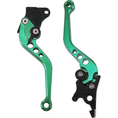 Lot de 2 poignées de frein réglables de haute qualité pour moto, levier de frein à tambour universel - Vert (1/5)