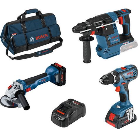 Kit avvitatore + smerigliatrice + trapano + 2 batterie + caricabatterie BOSCH - 0615990M3C (1/9)