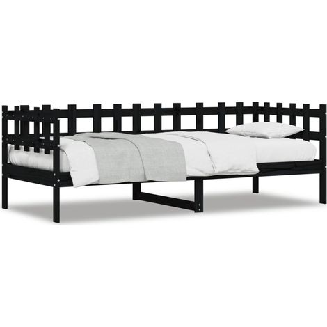 Maison Exclusive - Dormeuse Nera 80x200 cm in Legno Massello di Pino