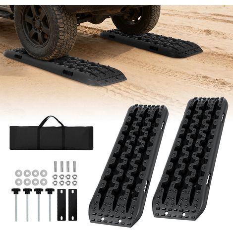 Jiubiaz Piastre da recupero 2 pezzi 10T con borsa e supporto per 4x4 SUV camper