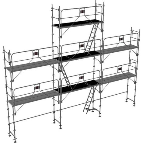 Ponteggio 68m² - Struttura + Piani - Versione Parapetto - DUO68GC-PI-SP