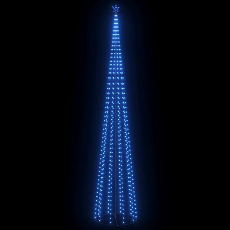 Sapin de Noël en forme de cône avec 752 lumières LED bleues, dimensions de la décoration 160x500 cm. (1/5)