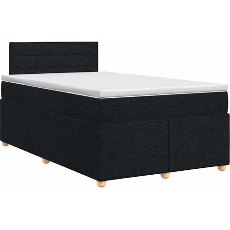 Maison Exclusive - Letto box spring con materasso Nero 120 x 200 cm Tessuto (1/5)