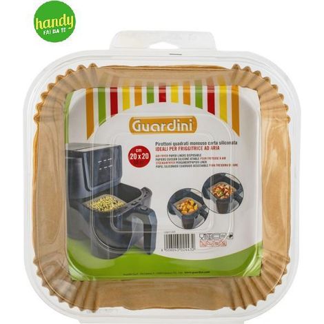 Pirottini Guardini per friggitrice ad aria 20 x 20 cm 50 pezzi quadrati