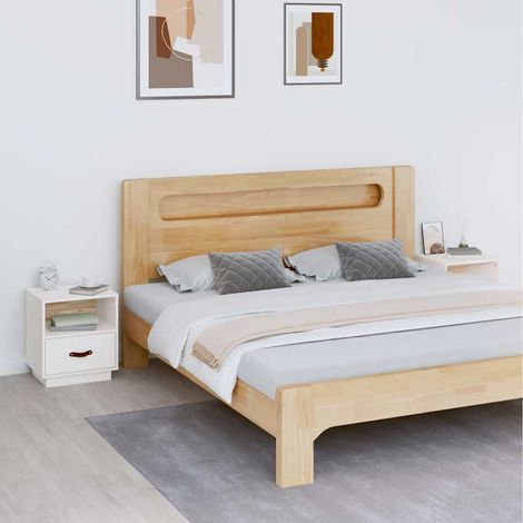 vidaXL Bedside Cabinets 2 pcs White 40x34x45 cm Solid Wood Pine (1/5)