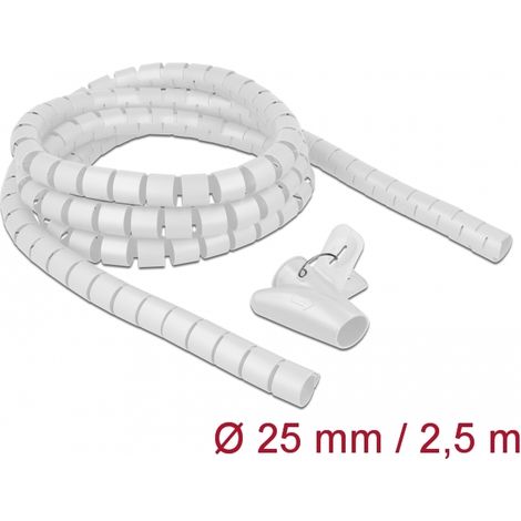 Delock Manguera en espiral con herramienta de tiro 2,5 m x 25 mm blanco
