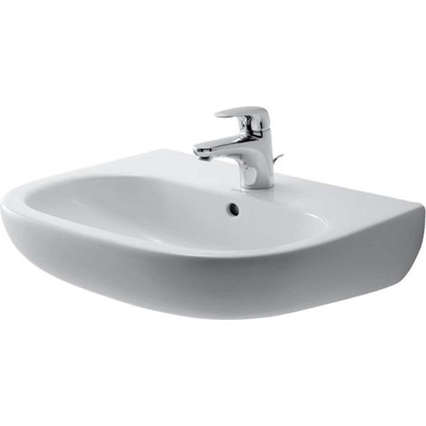 Duravit D-Code - Lavabo 55x43 cm, con 1 foro per miscelatore, bianco alpino 23105500002