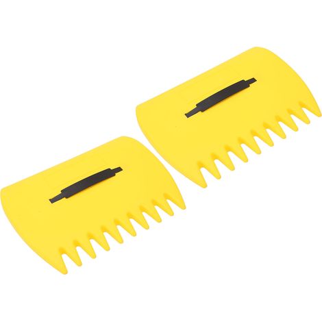 Lot de 2 pinces ramasseuses de feuilles jaunes en plastique ABS avec dents crantées pour ramassage débris jardin cour branches mortes (1/5)