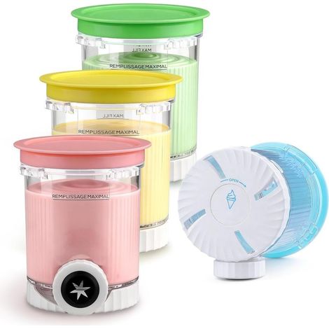 4 Récipients Compatible NC700/701 Ninja Creami - Pots Glace Sans BPA, Couvercles Scellés, Résistants Chaud/Froid (1/5)