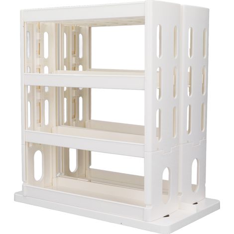Casier pliant rotation 90° rangement épices sur étagères pour meuble cuisine salle de bain ABS (1/5)