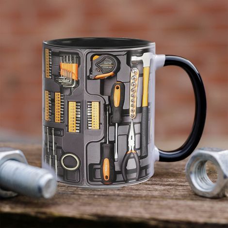 Tasse À Café - Céramique - 11 Oz - Design Boîte À Outils Mécanicien - Usage Quotidien Bureau Maison - 1 Pièce (1/5)