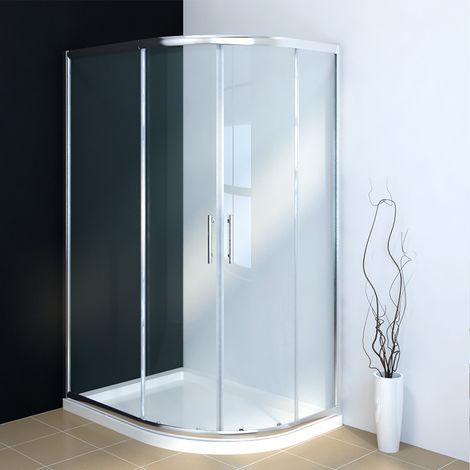 ELEGANT 1200 x 800 mm offset Quadrant Shower Enclosure 6mm Tempered Sliding Glass Cubicle Door