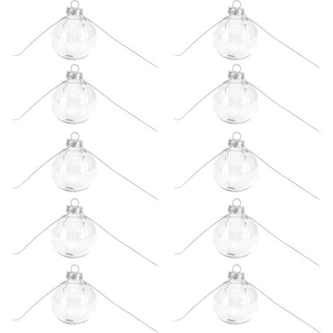 10 Boules de Noël Transparentes Remplissables Réutilisables pour Décorations de Fête - 6cm (1/5)