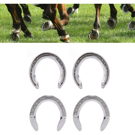 Ein Set aus vier leichten Hufeisen aus Aluminiumlegierung, Reitsportbedarf, Hufeisen, Größe 5. (1/5)