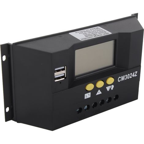 Régulateur de Charge Solaire 12V 24V 30A PWM Contrôleur Photovoltaïque Automatique pour Maison Bureau (1/5)