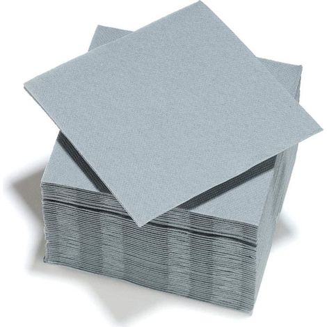 Serviette - GAPPY - 40 Grandes - Papier aspect Tissu - Couleur gris (1/2)