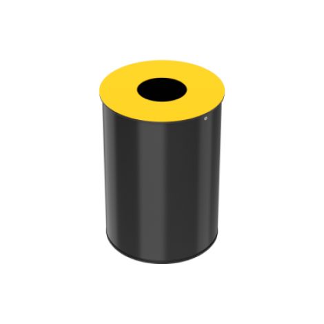 Corbeille de tri sélectif Neotri - plastique - 30l - gris manganèse / jaune colza - RAL 1021