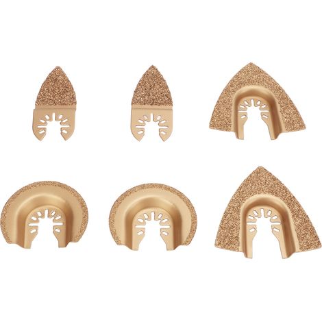 Lot de 6 lames multifonction oscillantes universelles carbure diamant demi-cercle triangle doigt pour carrelage (1/5)